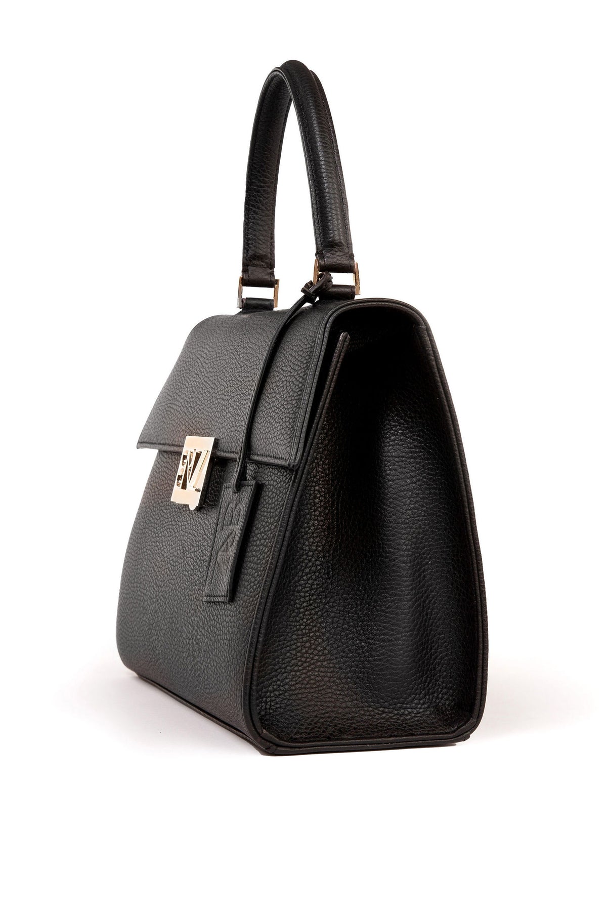 Akira bag - black calfskin leather - side view - Berénize