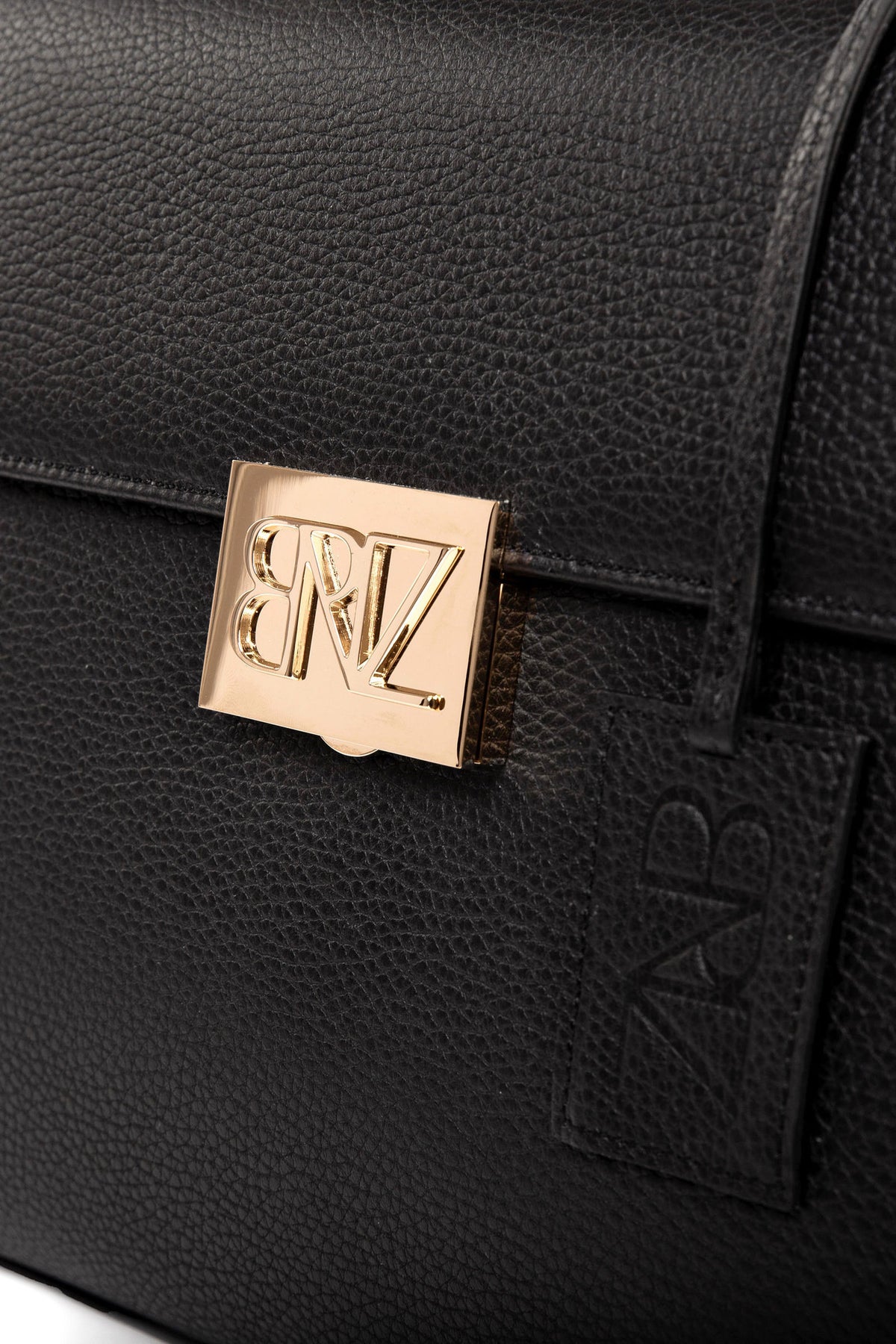 Akira bag - black calfskin leather - gold logo - Berénize