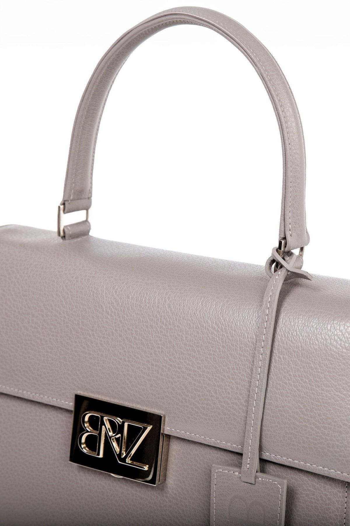 Akira bag - dove gray calfskin leather - details - Berénize