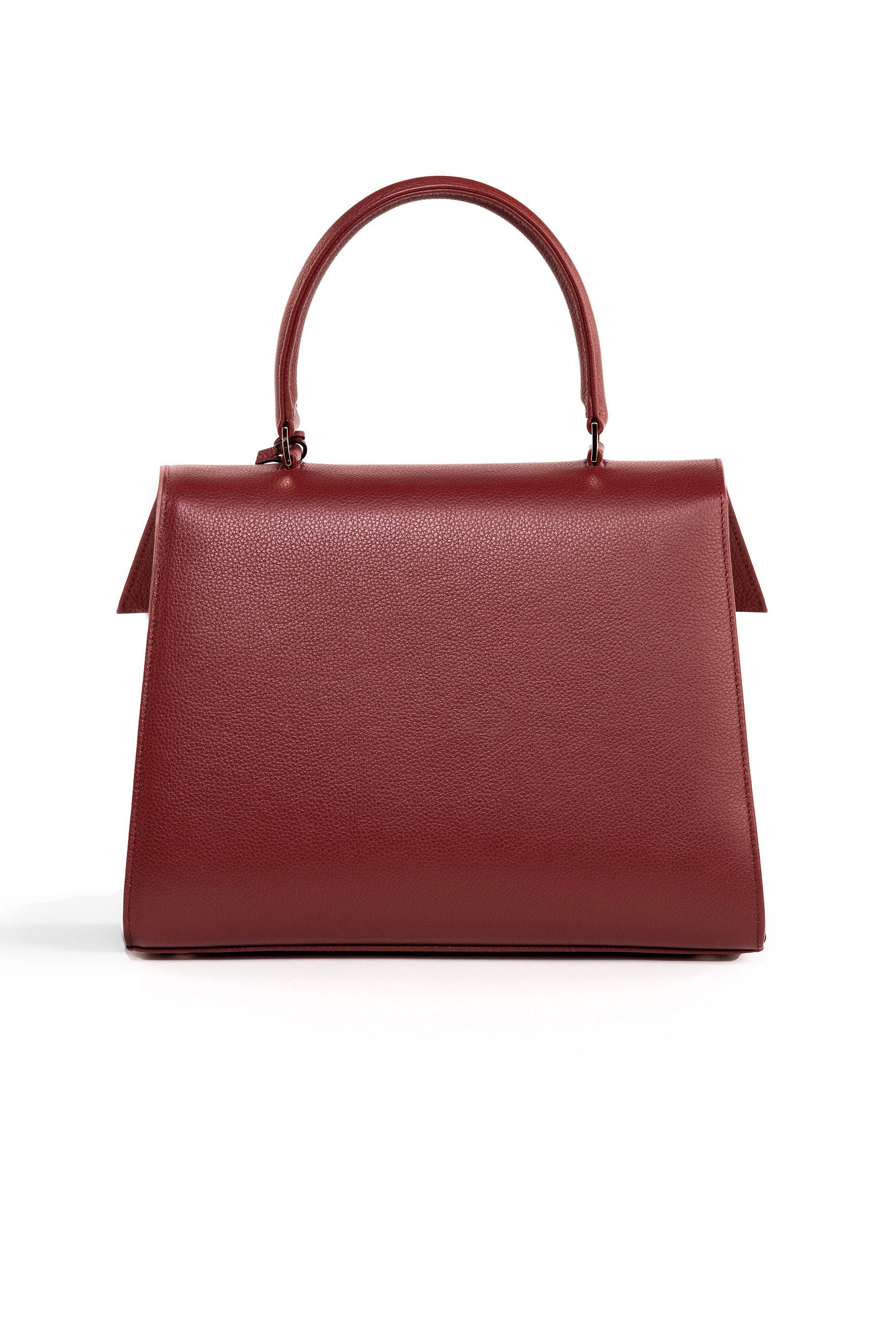 Akira bag - bordeaux calfskin leather - back view - Berénize
