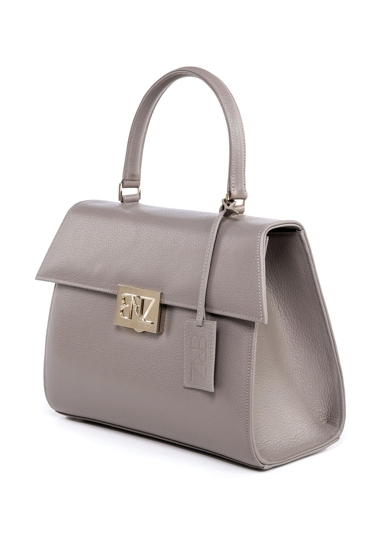 Akira bag - dove gray calfskin leather - side view - Berénize