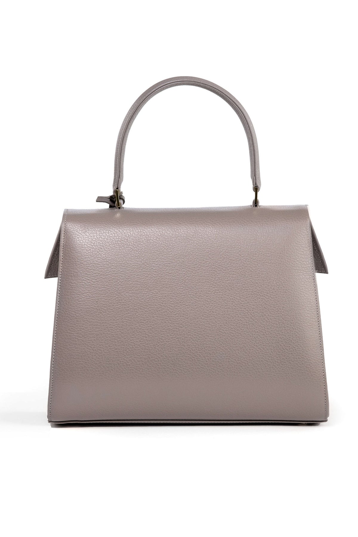 Akira bag - dove gray calfskin leather - back view - Berénize