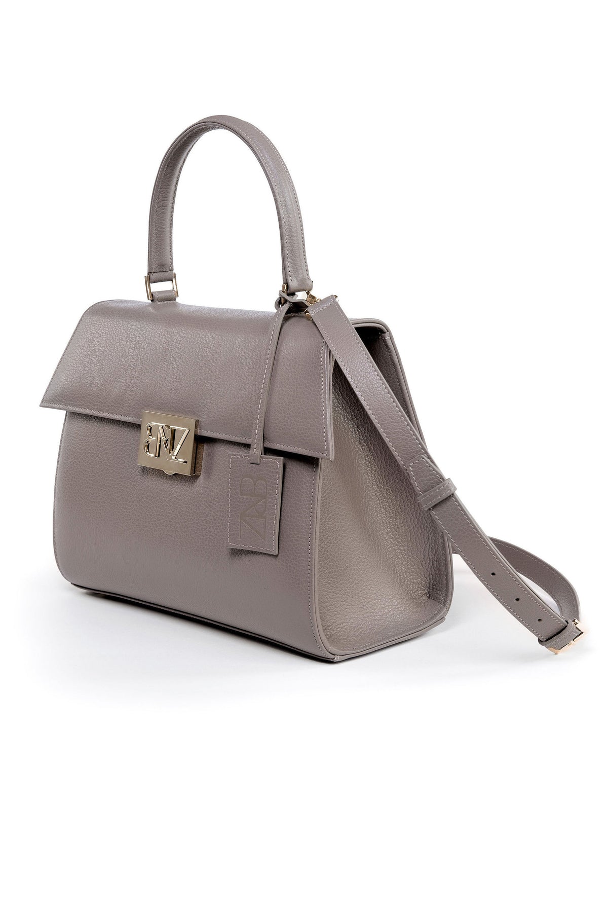 Akira bag - dove gray calfskin leather - strap detail - Berénize