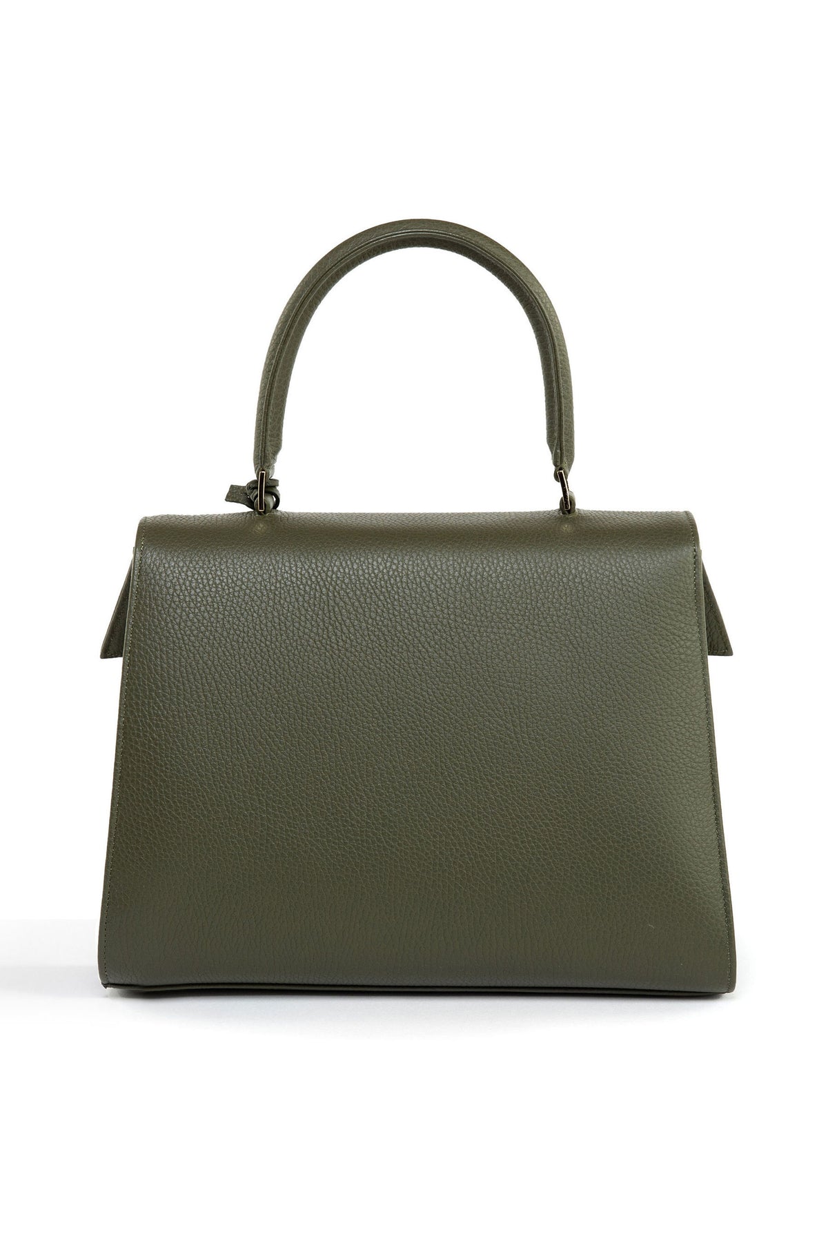 Akira bag - military green calfskin leather  - back view - Berénize
